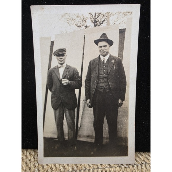 Other - Antique RPPC Two Men in Suits Early 1900s Signed "Pop Biggs & Jerry Evans"